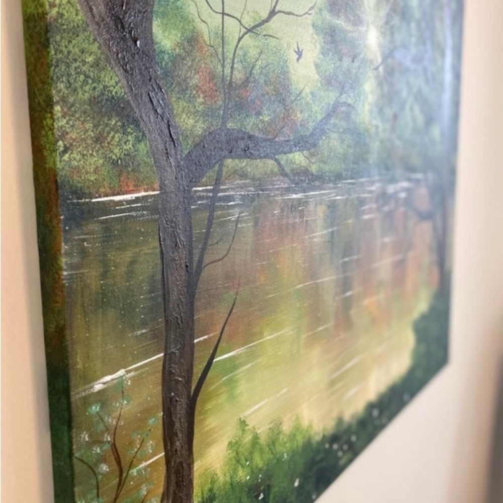 SALE-Summer landscape forest painting Sunrise wall art - Picture 3 of 3